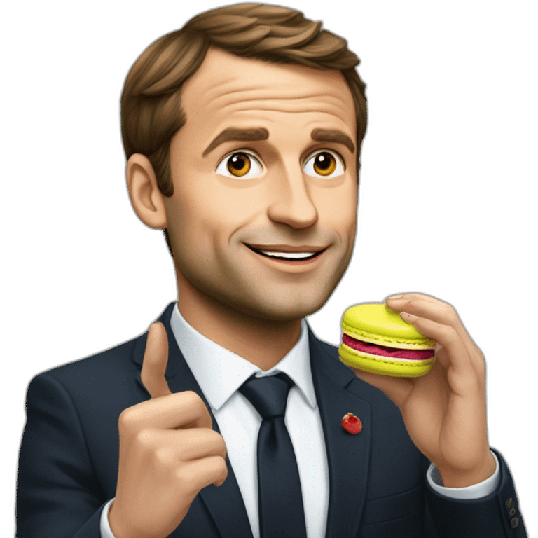 macron est un macaron en mangeant un macaron emoji