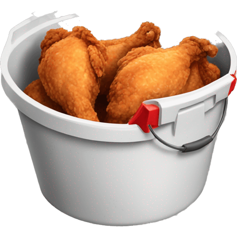 Realistic white and red bucket of fried chicken emoji