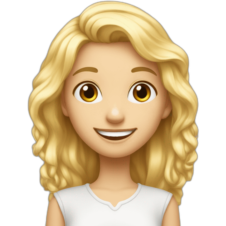 uen fille blonde avec des ailes dans le dos et un jolie sourire emoji