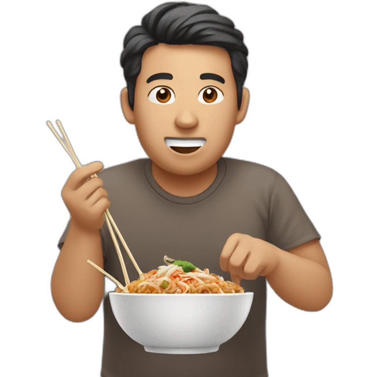 person eatting pad thai emoji