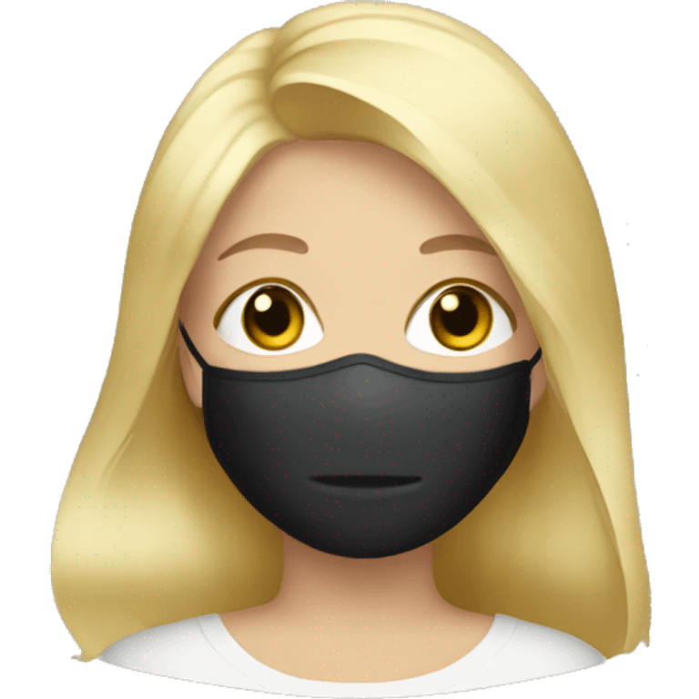 Blonde Girl with a face mask  emoji