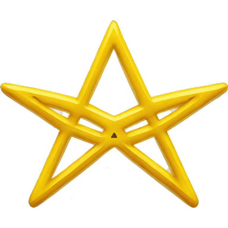 yellow glasses with glasses in the shape of a pentagonal star emoji