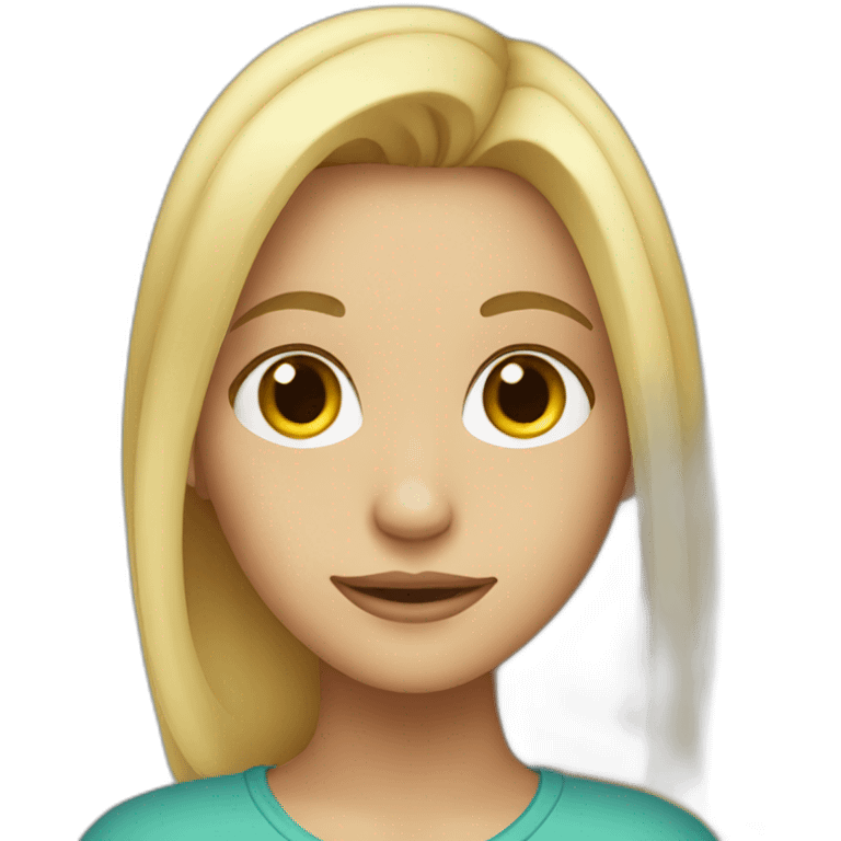 blonde girl looking at viewer emoji