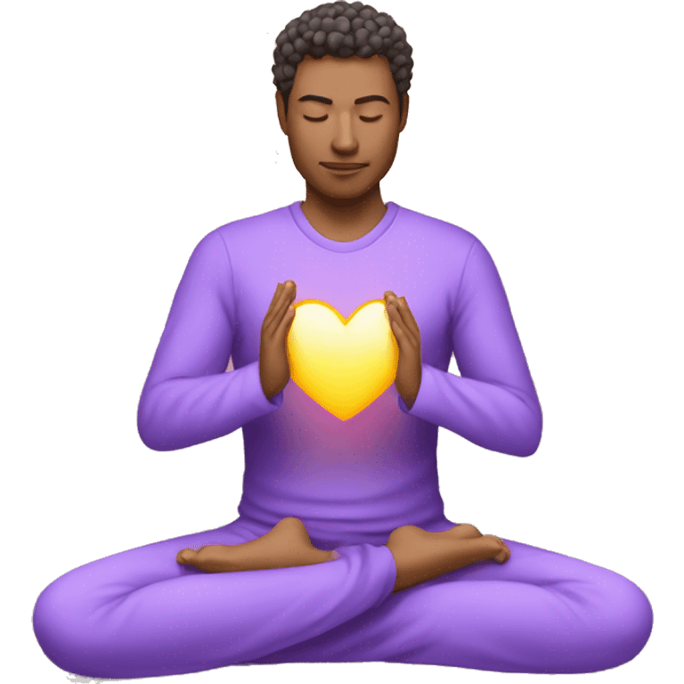 Meditación más corazón  emoji