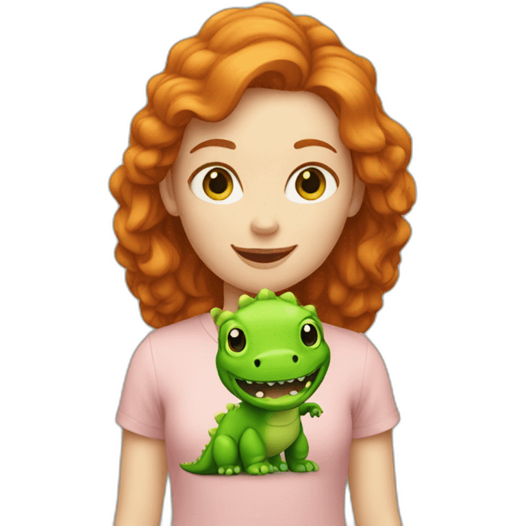 ginger-girl-with-green-dinosaur” emoji