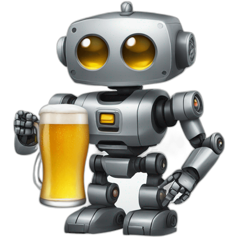 Robot holding beer emoji