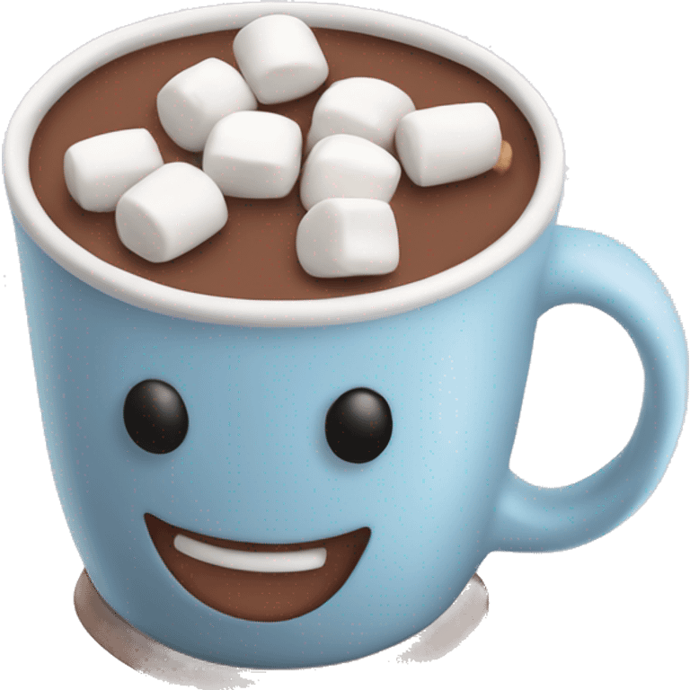 Mug of hot chocolate with mini marshmallows emoji