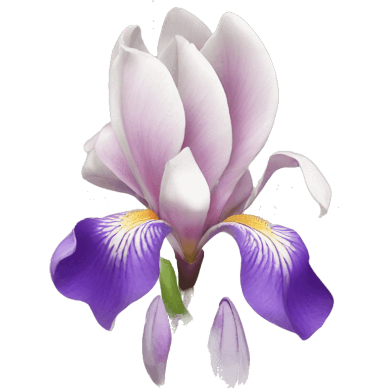 magnolia and iris flowers emoji