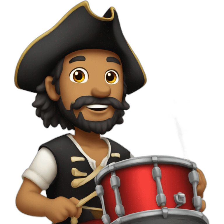 beardless pirate drummer emoji