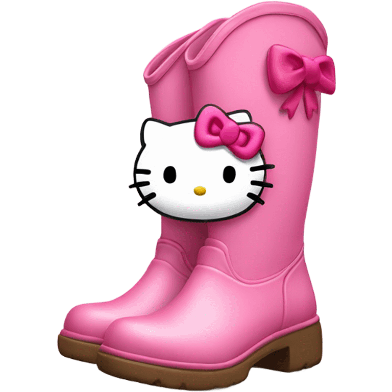 cute and pink hello kitty boots emoji