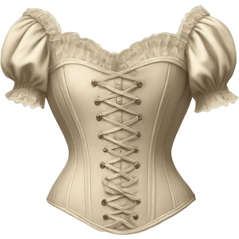 vintage rococo light beige corset with sleeves  emoji