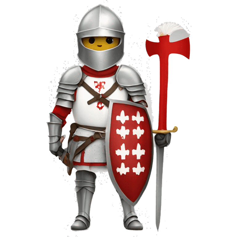 Knight with saint Georges Armor white and red emoji