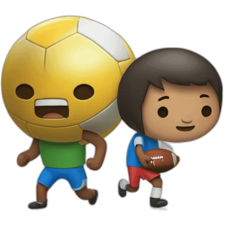 Jale and finn ftom adventure time playing football emoji