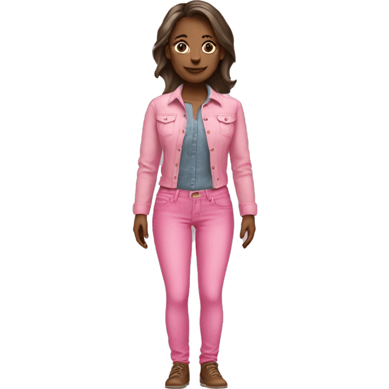 women wearing pink jeans shirt emoji