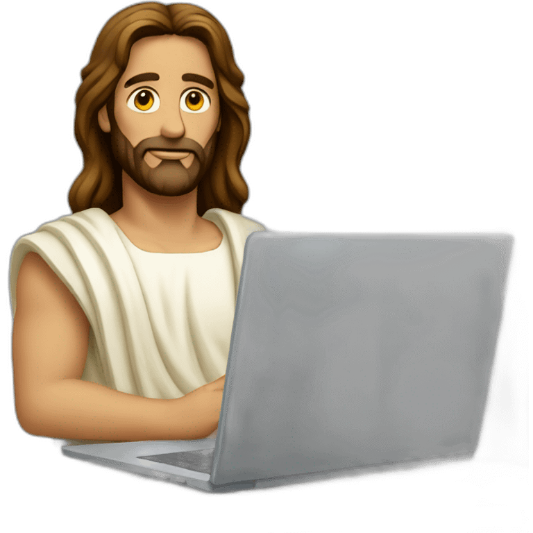 Jesus on laptop emoji