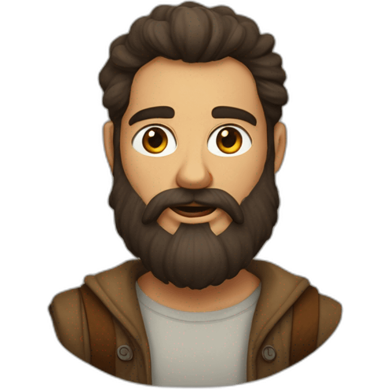 barbu brun à lunettse emoji