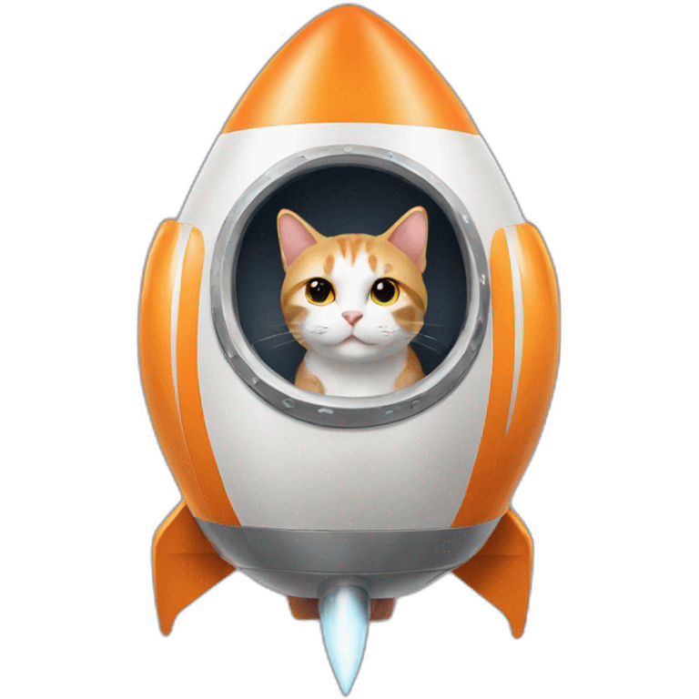 cat in rocket emoji