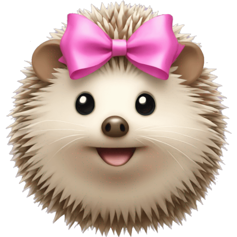 hedgehog with a pink bow emoji