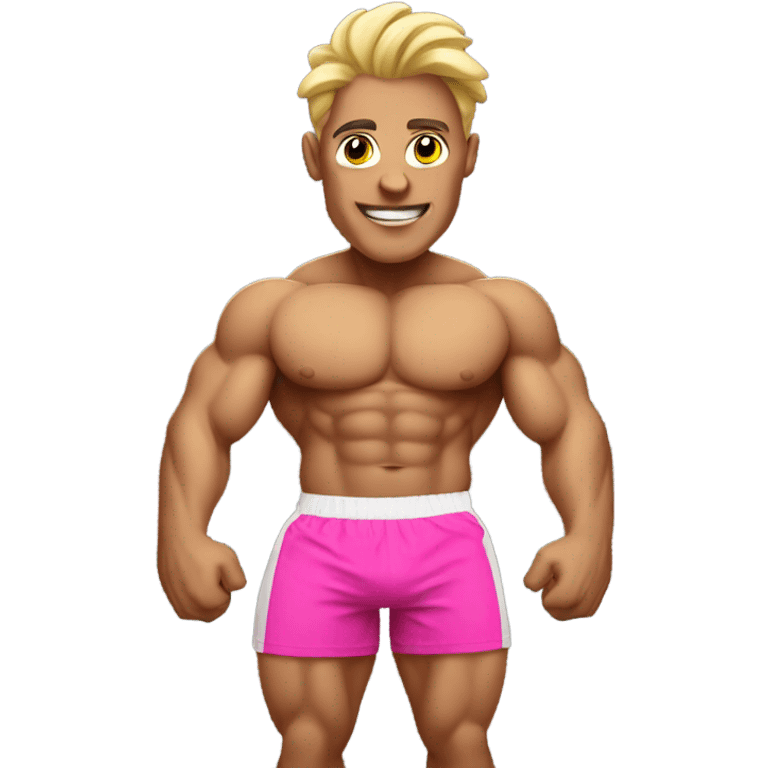 body builder with pink shorts emoji