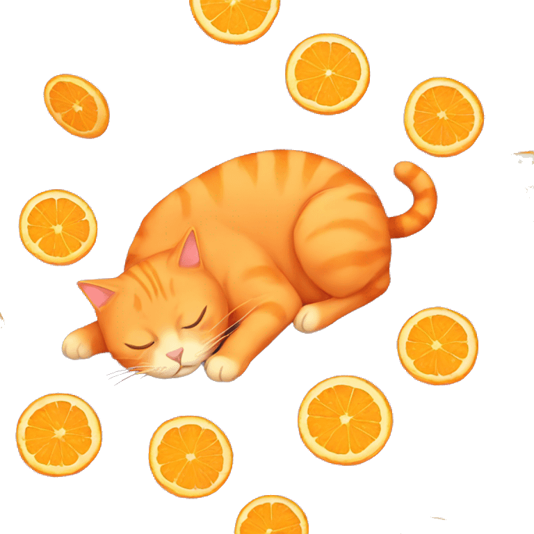 Orange sleeping cat emoji