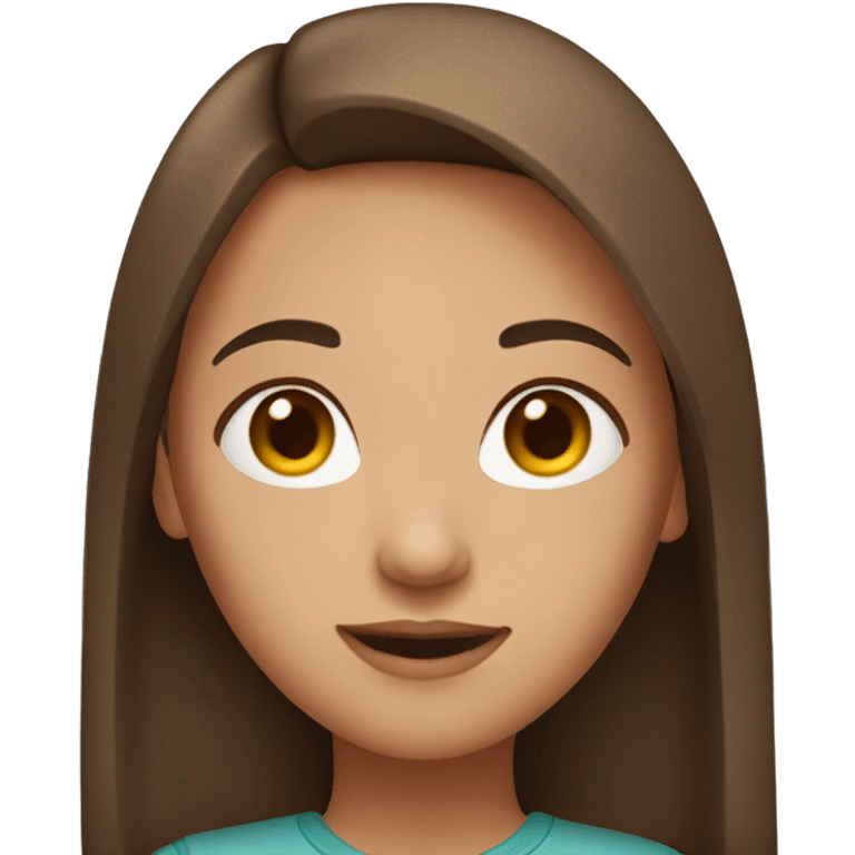 girl with brown straight hair emoji