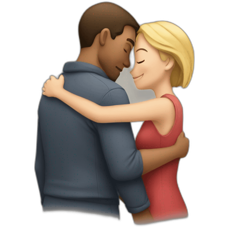 Man and woman intimate hug emoji