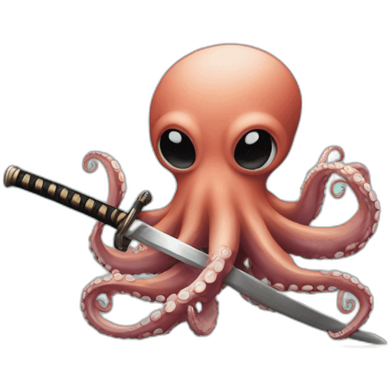 octopus holding a katana emoji