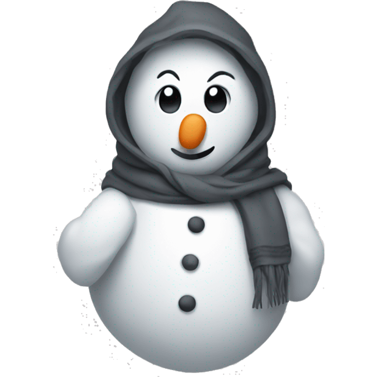 Snowman in a hoodie emoji