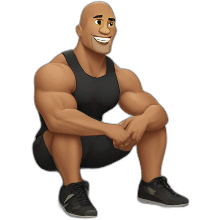 dwayne johnson sit on a rock emoji