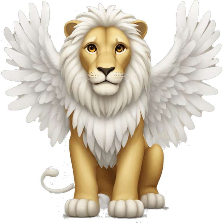 lion with wings and white fur emoji