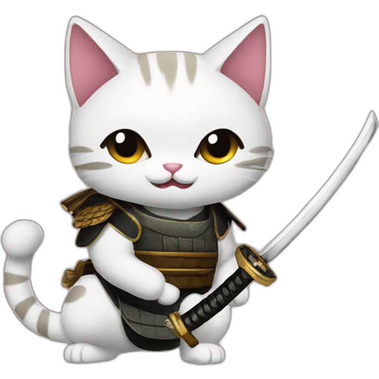 Samurai cat katana emoji