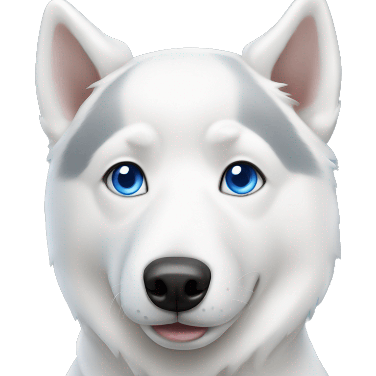 pure white husky with blue eyes emoji