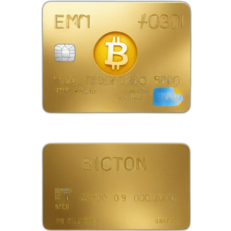 golden creditcard with bitcoin logo emoji