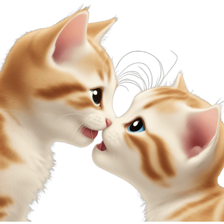 two kitties kissing  emoji