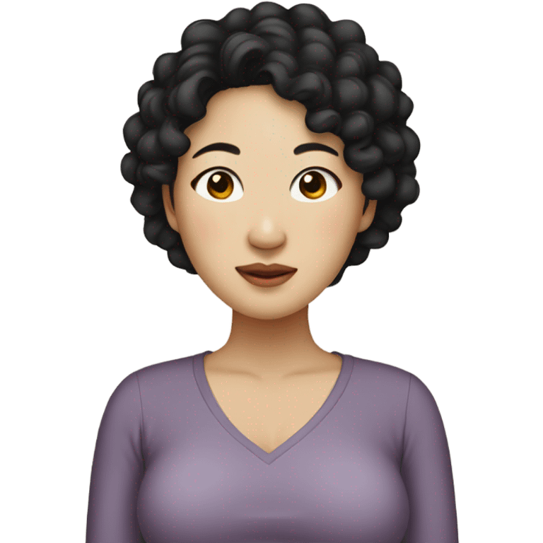 Asian women with black curly hair pregnant  emoji