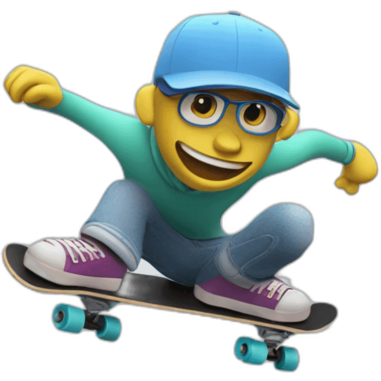 skater pixar ilustration 3d style emoji