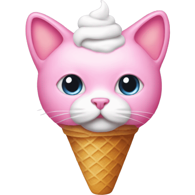 pink cat with a top icecream emoji