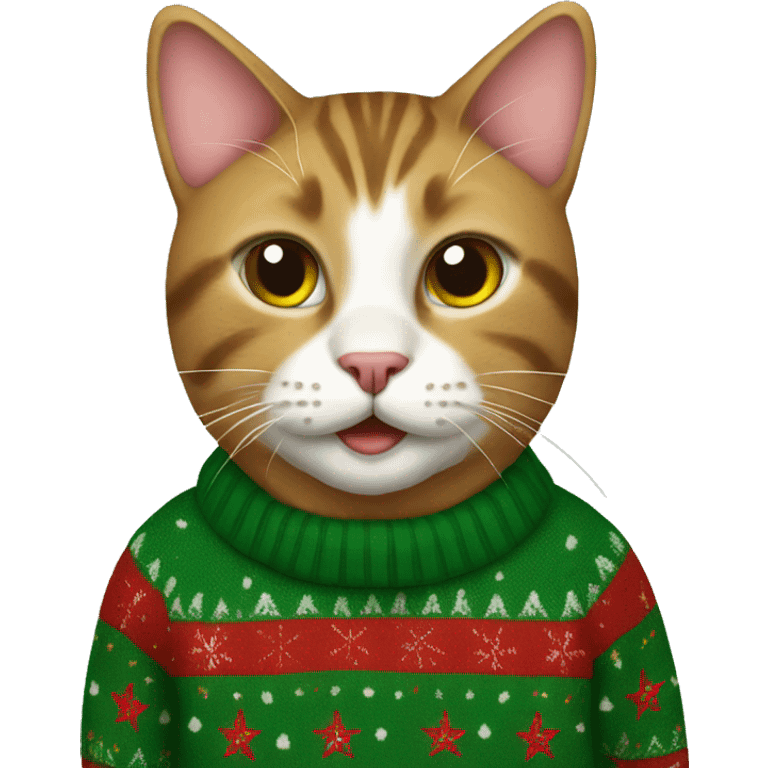 Cat with Christmas sweater  emoji