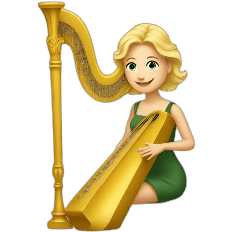 blond woman harpist emoji