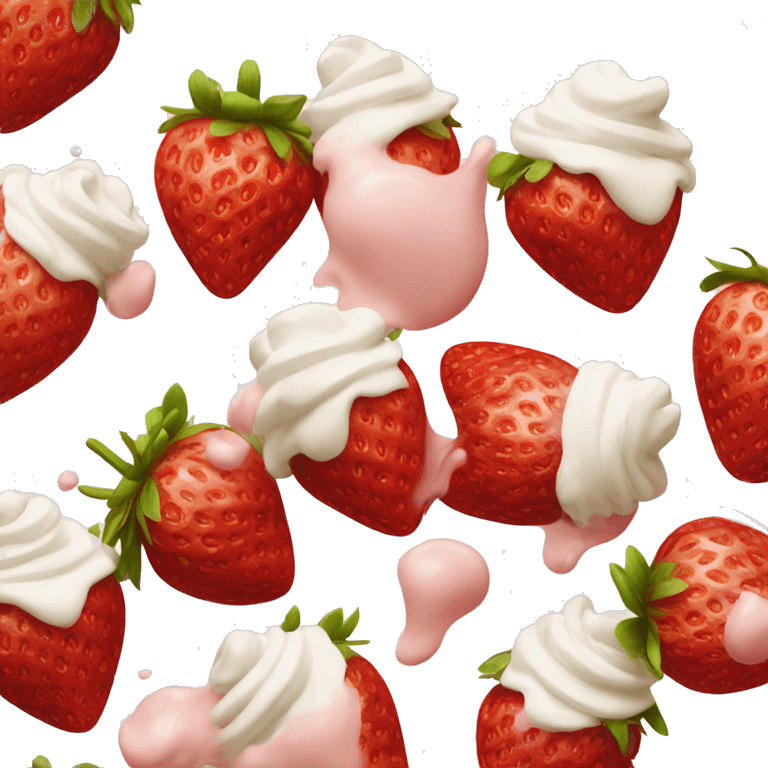 Strawberries and cream emoji