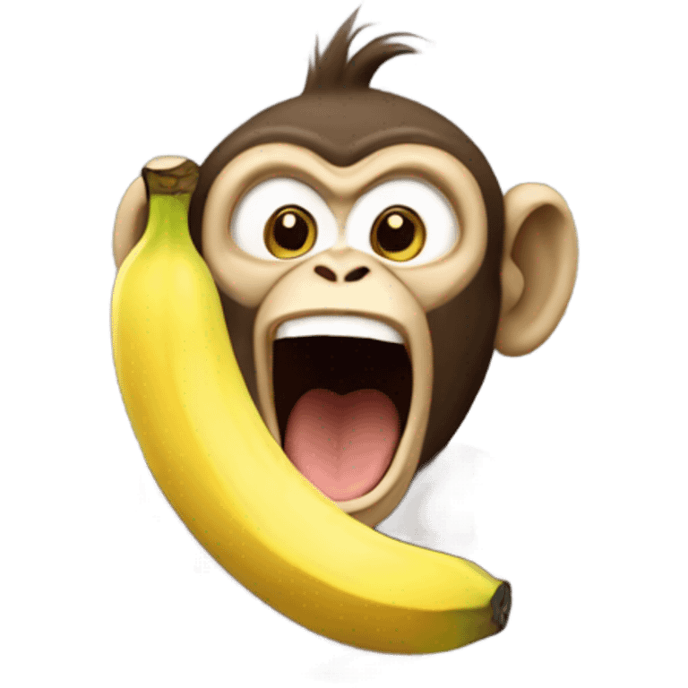 Monkey with a banana screaming emoji