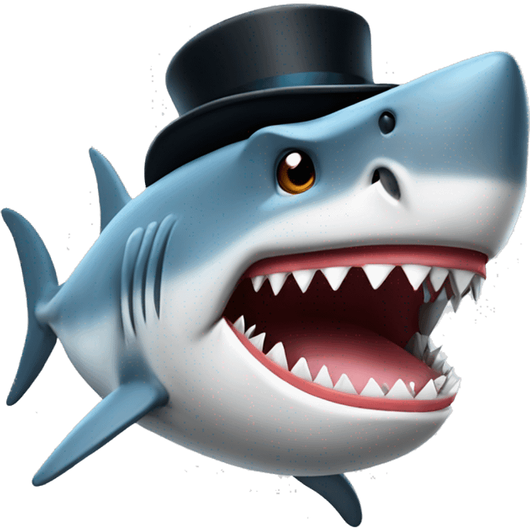 shark with tophat emoji