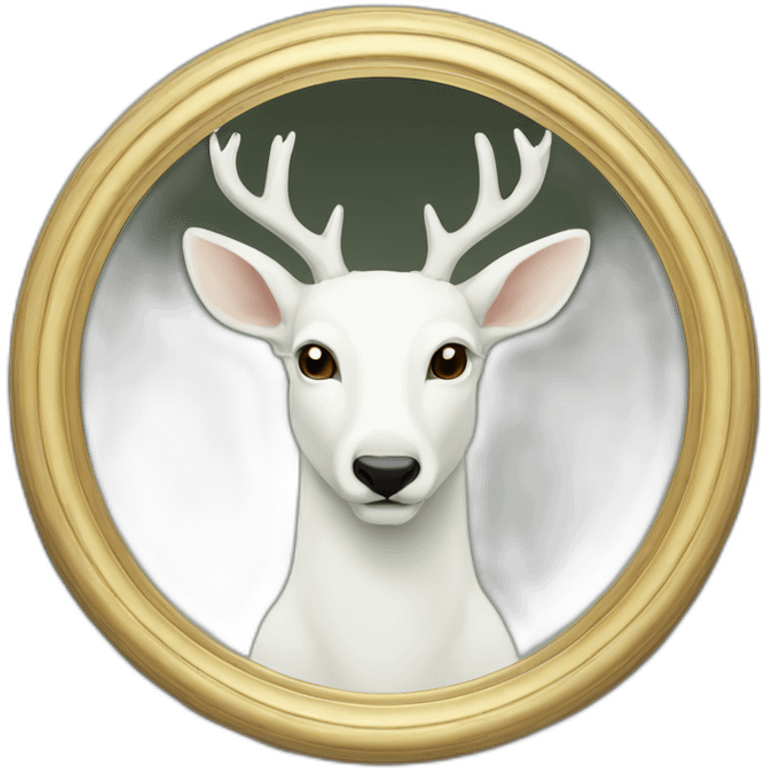 white deer in the marvelous mirror emoji