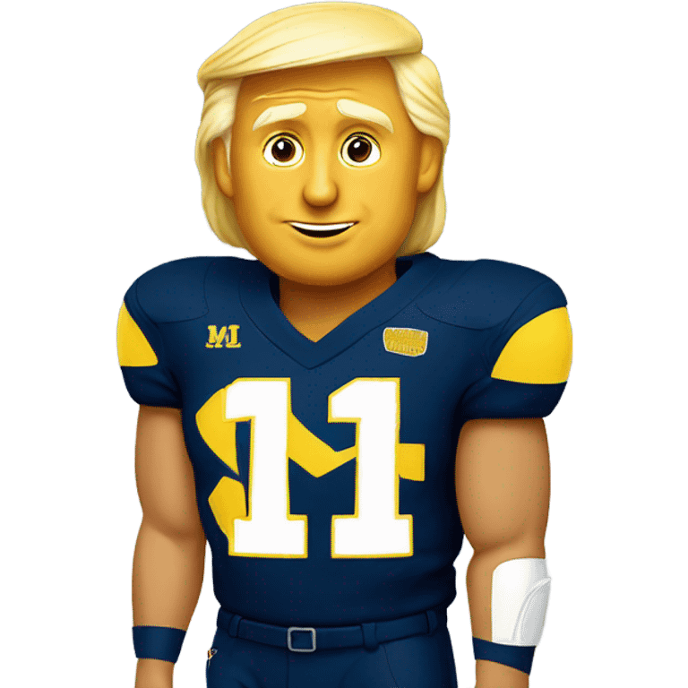 Donald Trump wearing a Michigan football jersey  emoji