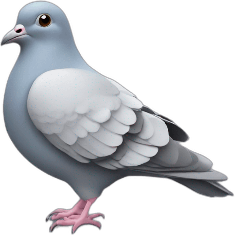 Pigeon playing on a computer emoji