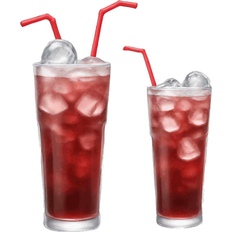 tall glass of iced cherry soda emoji