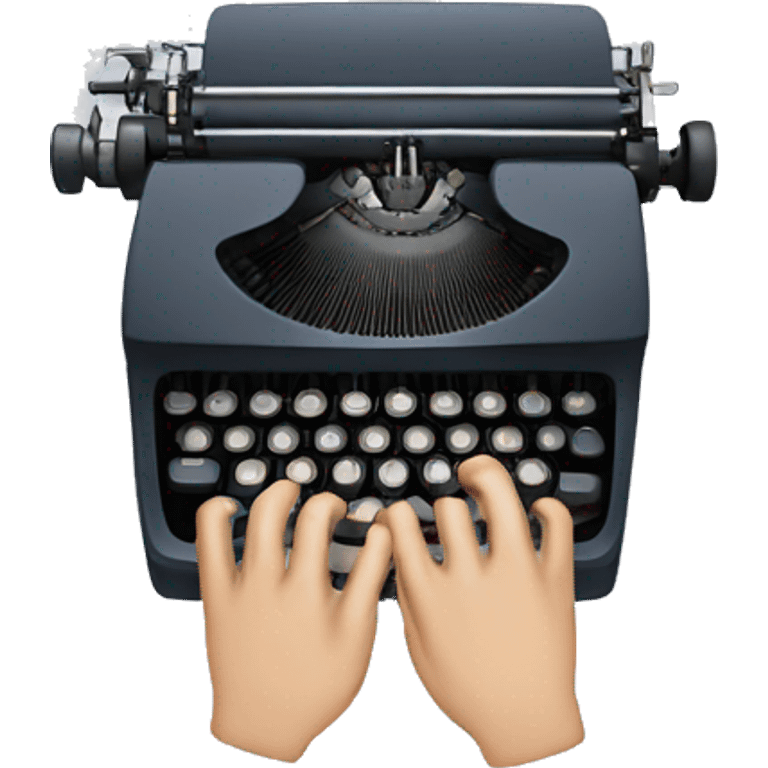 hand typing on typewriter emoji