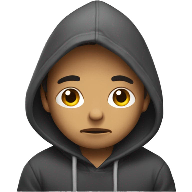 Sad guy sitting with a hoodie  emoji