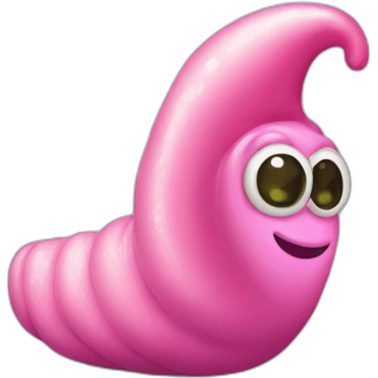 Pink slug with bikini emoji