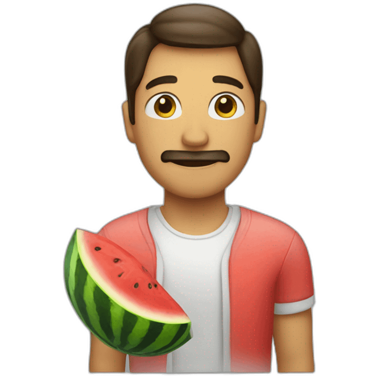 A man with watermelon  emoji